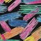Homeroots 9' X 12' Black Pink And Yellow Striped Washable Indoor Outdoor Area Rug 618044 - alternate 2