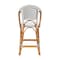 Bali & Pari Genica Classic French Two-Tone Black and White Weaving and Natural Rattan Bar Stool 251-13959-ZORO - alternate 2