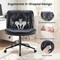 Simple Deluxe Criss Cross Legged Chair with Wheels, Armless PU Leather Office Desk Chairs Wide Seat, Swivel Rolli 3A88FNCHAR7295BLK - alternate 2