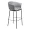 Homeroots 30" Gray And Black Faux Leather And Steel Bar Height Bar Chair 555665 - alternate 4