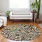 Homeroots 8' Chocolate And Artichoke Green Round Paisley Washable Indoor Outdoor Area Rug 588602 - alternate 3