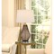 Homeroots 31" Gray Metal Geometric Table Lamp With Off White Empire Shade 524705 - alternate 2