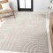 Jonathan Y Anders High-Low MidCentury Modern Arch Stripe Two-Tone White/Cream 3 ft. x 5 ft. Area Rug SCN107B-3 - alternate 4