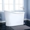 Kingston Brass 51" Cast Iron D-Shaped Single Slipper Pedestal Tub, No Faucet Drillings, White VCTND513029 - alternate 3