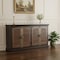 Homeroots 72in Dark Brown Solid Wood Shutter Style Sideboard with Four Doors 634320 - alternate 4