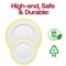 Smarty Had A Party 13 White with Gold Rim Round Disposable Plastic Charger Plates 60 Plates, 60PK 2710WHG-CASE - alternate 5