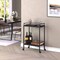 Homeroots 23" Black Steel and Wood Rolling Bar Cart 530446 - alternate 4
