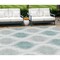 Homeroots 9' X 12' Aqua Teal Blue And Ivory Ikat Washable Indoor Outdoor Area Rug 589072 - alternate 1