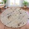 Homeroots 8' Linen And Gold Round Abstract Washable Indoor Outdoor Area Rug 631181 - alternate 2