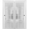 Sartodoors Sliding Closet 12 Lites Bypass Doors, Felicia 3312, Sturdy Rails Moldings Trims Hardware Set, Woo FELICIA3312DBD-WS-6484 - alternate 1