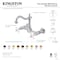 Kingston Brass Two-Handle Wall Mount Bridge Kitchen Faucet, Polished Chrome KS1261PX - alternate 3