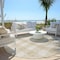 Homeroots 8' Beige And Gray Round Plaid Washable Indoor Outdoor Area Rug 595369 - alternate 3