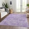 Homeroots 8' X 10' Lavender And Gray Damask Washable Indoor Outdoor Area Rug 603770 - alternate 4