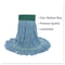 Boardwalk Super Loop Wet Mop Head, Cotton/Synthetic Fiber, 5in Headband, Medium Size, Blue, 12PK BWK502BLCT - alternate 3