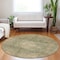 Homeroots 8' Artichoke Green And Beige Round Medallion Washable Indoor Outdoor Area Rug 616444 - alternate 3