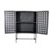 Homeroots 48in Dark Gray Solid Wood and Metal Holey Two Door Accent Chest 489028 - alternate 2