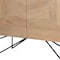 Homeroots 44in Natural and Black Solid Wood and Metal Carved Geometric Accent Cabinet With Two Doors 611066 - alternate 3