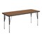 Flash Furniture Wren 60 in x 24 in Adjustable Height Activity Table, Thermal Laminate Top, Short Legs, Oak XU-A2460-REC-OAK-T-P-GG - alternate 1