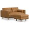 Homeroots 72" Sienna Leather Sofa With Ottoman With Brown Legs 641059 - alternate 3