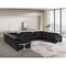 Homeroots Black Italian Leather Power Reclining U Shaped Ten Piece Corner Sectional With Console 634693 - alternate 3