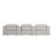 Homeroots 126" Light Gray Top Grain Leather Reclining Metal USB Sofa 720368 - alternate 6