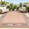 Jonathan Y Sebastian High-Low Modern Diamond Border Orange/Ivory 3 ft. x 5 ft. Indoor/Outdoor Area Rug HWC102C-3 - alternate 1