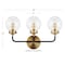 Jonathan Y Caleb 22" 3-Light Contemporary Transitional Iron/Glass LED Vanity Light, Brass Gold/Black JYL9011A - alternate 3