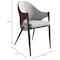 Leisuremod Sante Modern Leather Dining Arm Chair with Iron Legs in White/Bordouex SC53WB - alternate 3