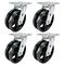 Hyw Products Heavy Duty Caster Set 6in V-Groove Wheels, 4 Swivel, 4PK 40-60S-A1-VG-4 - alternate 1