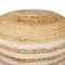 Homeroots 18" Natural And White Jute Blend Cylinder Striped Pouf Ottoman 551558 - alternate 5