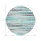 Homeroots 8' Teal Blue Plum And Ivory Round Striped Washable Indoor Outdoor Area Rug 631415 - alternate 2