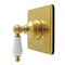 Kingston Brass Single-Handle Six-Way Diverter Valve with Square Trim Kit, Brushed Brass KS4047PL - alternate 1