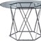 Homeroots 48" Clear And Silver Glass And Metal Trestle Base Round Top Dining Table 602327 - alternate 2