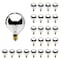 Bulbrite Pack of 25 25 Watt Dimmable Half Chrome G16.5 Candelabra E12 Incandescent Bulb, 25PK 861211 - alternate 1