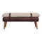 Homeroots 35in Brown Genuine Leather and Solid Wood Upholstered Storage Bench With Cabinet 717472 - alternate 1