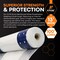Xpose Safety 13ft x 100ft Scaffold Sheeting, Fire Retardant, White w/Blue Reinforced Eyelet Bands SSFR-13100-X - alternate 2