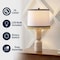 Jonathan Y Lacy 25.25" Organic Modern Sculptural Hourglass Travertine Stone w/Fringed Drum Shade LED Table Lamp JYL5612A - alternate 4