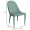 Leisuremod Seville Modern Leather Dining Side Chair with Iron Legs in Green, 4PK SC48G4 - alternate 4