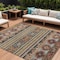 Homeroots 9' X 12' Rust Gray And Gold Tribal Washable Indoor Outdoor Area Rug 615420 - alternate 1