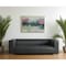 Homeroots 87" Black Leather Sofa With Silver Legs 607325 - alternate 4