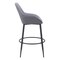 Homeroots Set of Two 30" Gray And Black Fabric And Steel Bar Height Bar Chairs 555716 - alternate 3