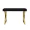 Homeroots 48" Black and Gold Writing Desk With Two Drawers 543742 - alternate 5