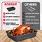 Bakken- Swiss BAKKEN 17x13in. Nonstick Roasting Pan with Rack, Carbon Steel, Oven Safe, 450 DegF, Gray Marble BKTURKYP4 - alternate 2