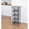 Homeroots 41in Black And Natural Metal And Wood Basket Storage Rolling Cabinet 488862 - alternate 2