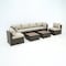 Deko Living Outdoor Sectional Wicker Sofa, Chairs and Table, 8 Pieces, Brown w/Beige and Red Cushion Covers COP30011 - alternate 1