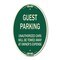 Signmission Guest Parking Unauthorized Cars Will Be Towed, 12 In X 18 In Architectural, Heavy Gauge Aluminum A-OV-G-1218-23924 - alternate 1