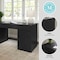 Martha Stewart Kayden Single-Drawer Desk w/Dual 3 Drawer File Cabinets in Black w/Oil Rubbed Bronze Hardware KHO-23042-TBFC2-BK-BK-MS - alternate 3