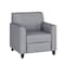 Flash Furniture Contemporary Chair, Gray Back, 30-1/2 in W 29" L 31-1/2" H, Flared, Leather Seat BT-827-1-GY-GG - alternate 1