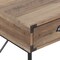 Homeroots 47" Oak Wood Wall Mounted H-Shape Writing Desk With Three Drawers 565429 - alternate 2