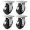 Hyw Products Heavy Duty Caster Set 6in Phenolic Wheels, 4 Rigid, 4PK 40-60R-A1-PH-4 - alternate 1